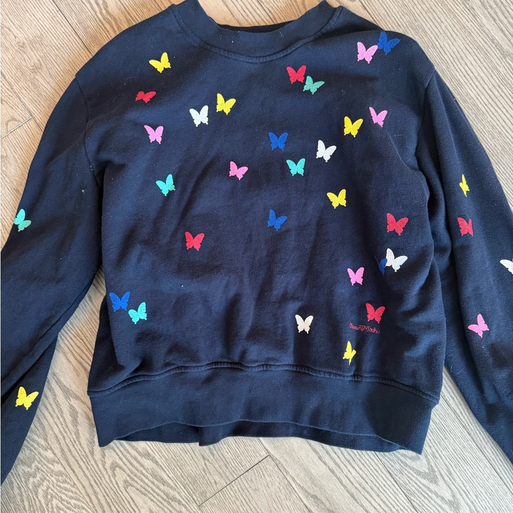 Lauren Moshi Black Sweater with Colorful Butterflies